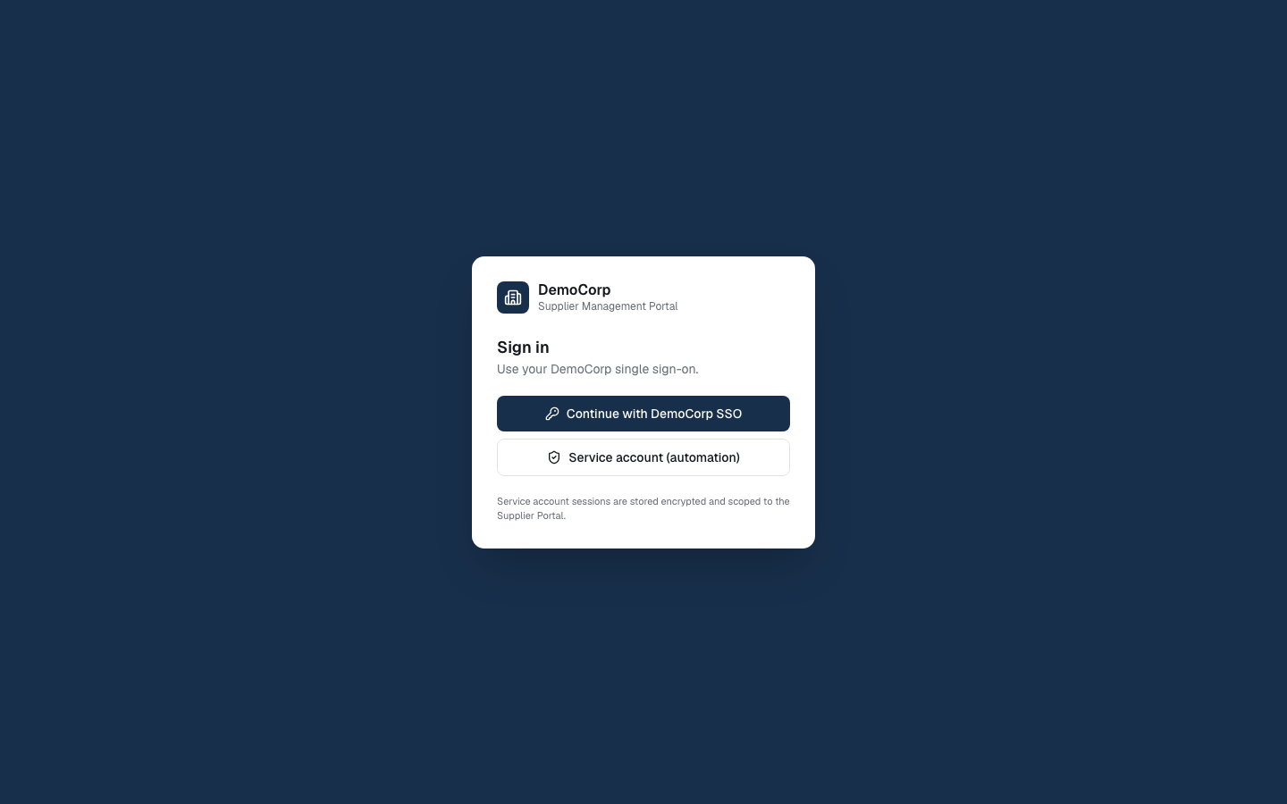 Sign-in page